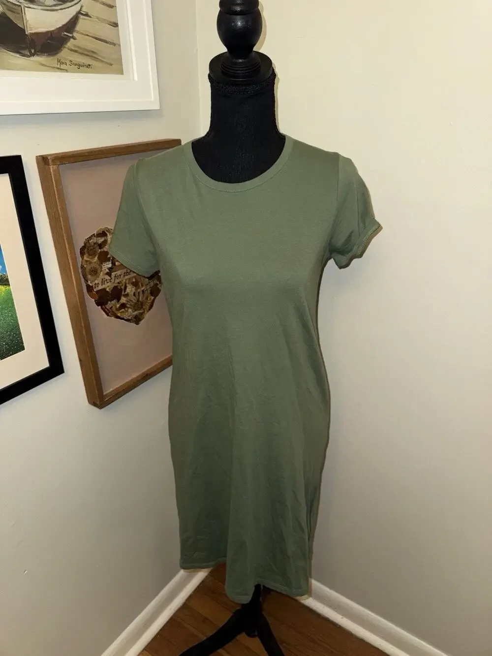 J. Crew Green T Shirt Dress Casual Everyday Comfort XXS Prep Travel Relaxed